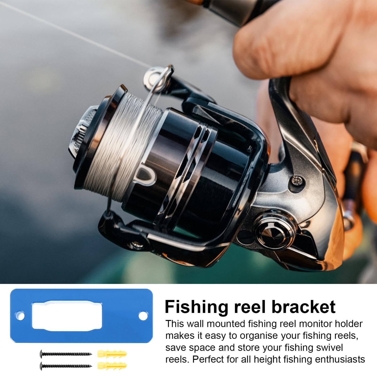 spin ning Reel Organizer,Wall Reel Display Stand Organizer Holders | Fishing Reel Hanger, Multifunctional Fishing Reel Wall Holder With Screws & Nuts For Home, Garage, Fishing Tackle Shop