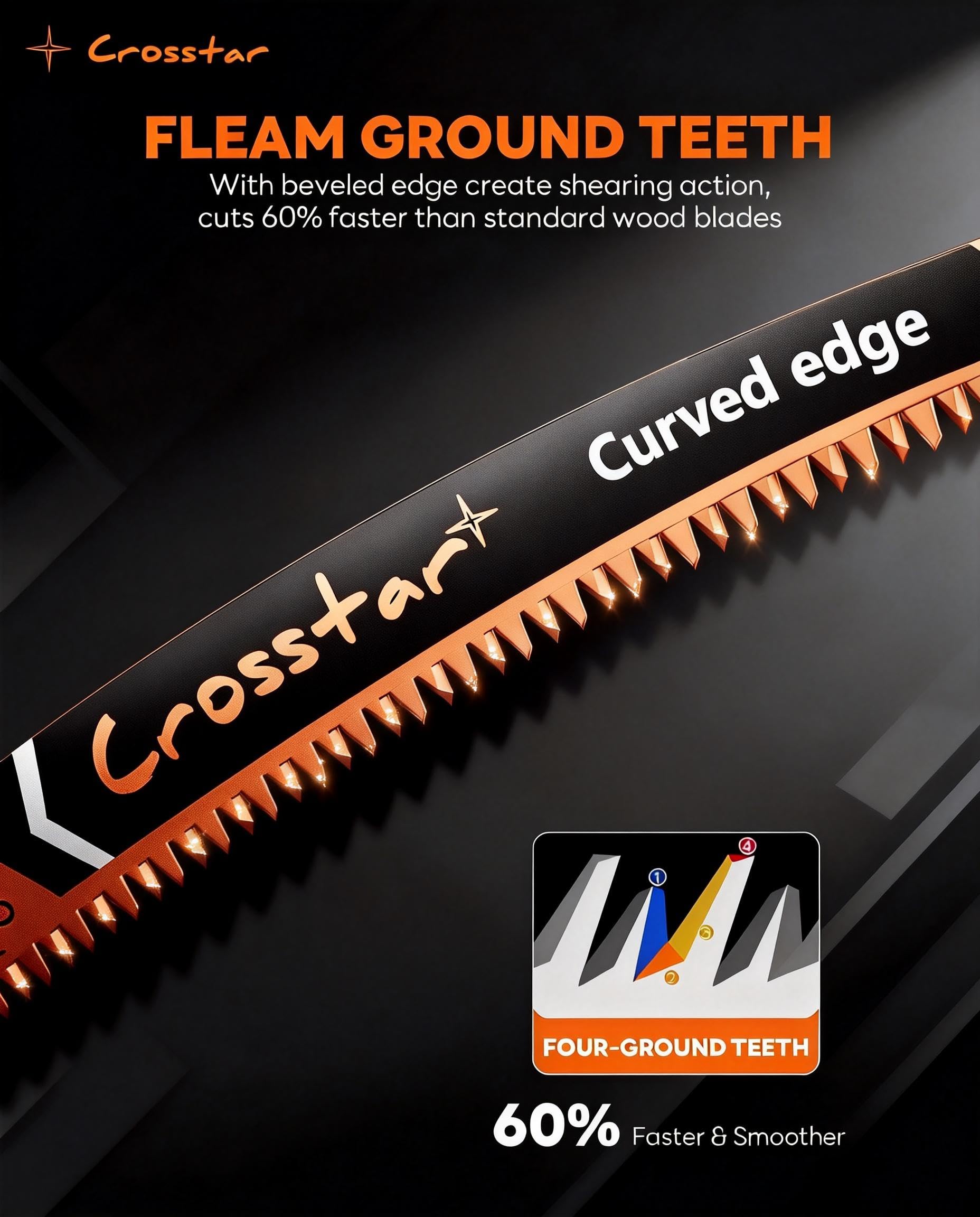 Crosstar Lame per seghetto alternativo con denti giapponesi da 30,5 cm, lame per potatura del legno 6TPI per tagliare alberi, tagliare rami, confezione da 3