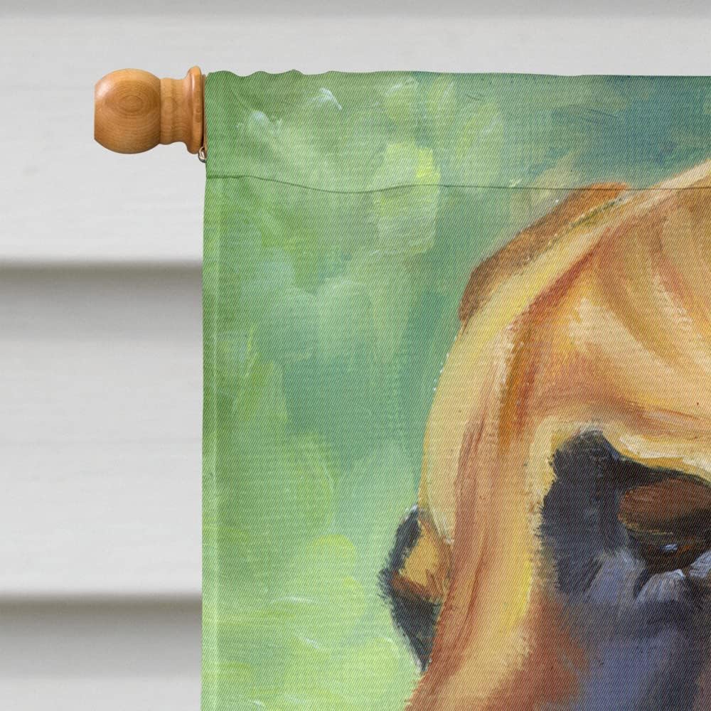 Caroline's Treasures 7311CHF Great Dane Natural Ears Fawn in Flowers House Flag Large Porch Sleeve Pole Decorative Outside Yard Banner Artwork Wall Hanging, Polyester, House Size, Multicolor