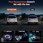 Dash Cam Front and Rear Camera,4K+4k Dual Channel Dashcam,20MB/s Built-in WiFi 6 Car Camera with Night Vision, G-Sensor, 24H Parking Mode, Loop Recording 64 GB Card Included