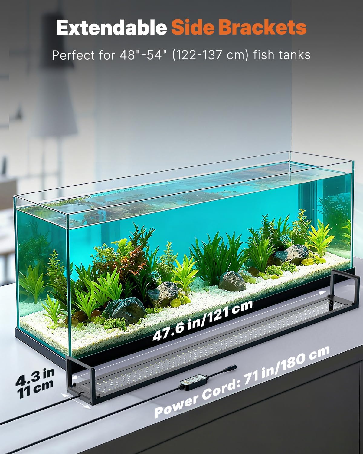 Pawfly Aquarium Light for Plants, 42 W Bluetooth Fish Tank Light, Full Spectrum Aquarium Lights for 48"-54" Fish Tanks, Extendable 24/7 LED Lights with Timer Modes & Adjustable Brightness - image 7
