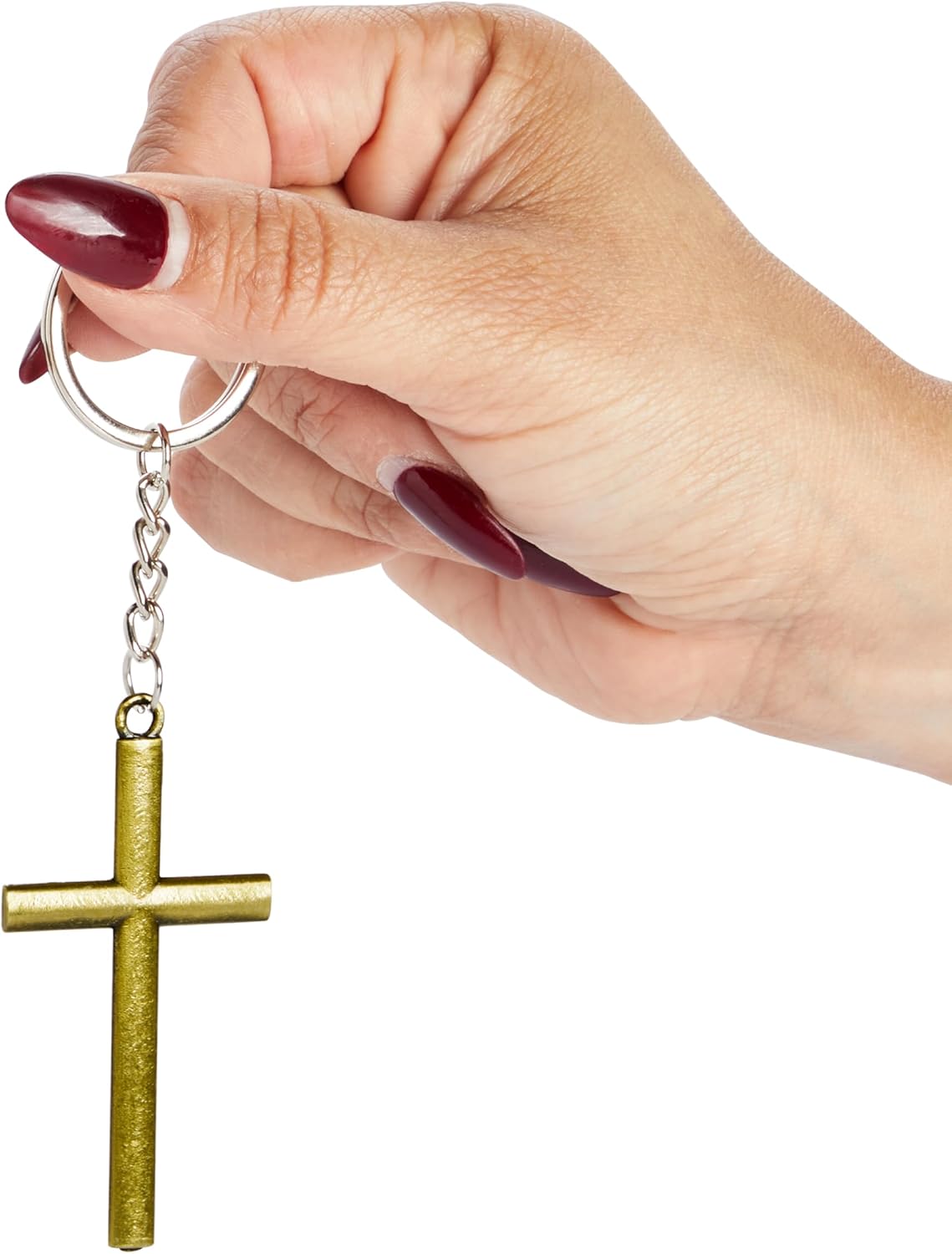 Juvale Cross Keychain Set - Bulk Metal Cross Keychain Party Favors - Christian Gift Ideas - Small, Zinc Alloy, 12-Pack, Silver, Gold & Copper - Image 4