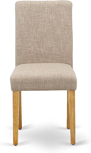 Miniatura 5 de East West Furniture ANAB3-OAK-04 - Juego de comedor de 3 piezas para espacios pequeños que contiene una mesa de comedor redonda con pedestal y 2