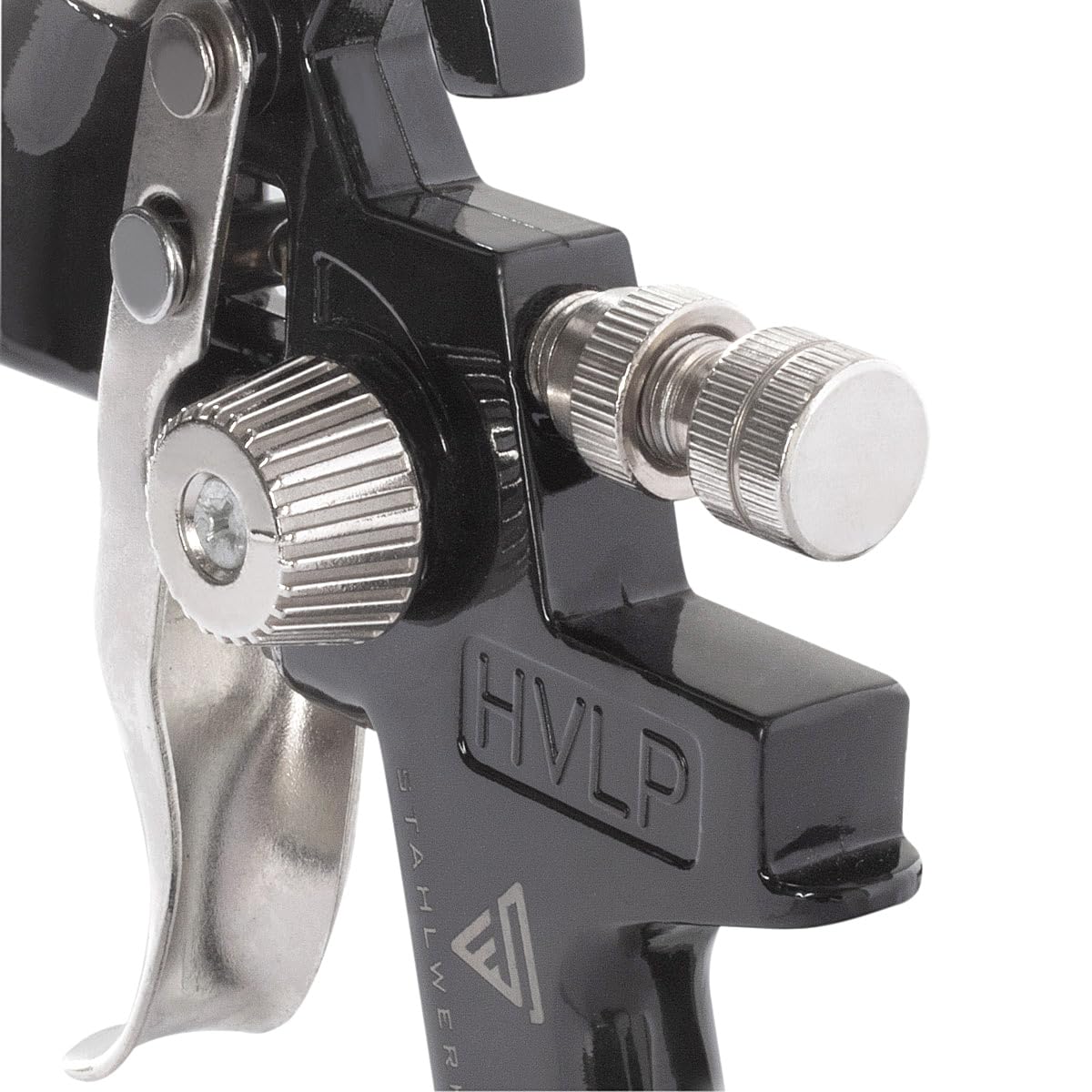 STAHLWERK HVLP Lackierpistolen-Set mit Mischbechern, Lackier-Set SGS-1125ST | Mit 3 Druckluft Lackierpistolen 0,8/1,4/1,7 mm Düsensatz, robuster Aluminium-Koffer, Mischbecherset 25-teilig, 650 ml