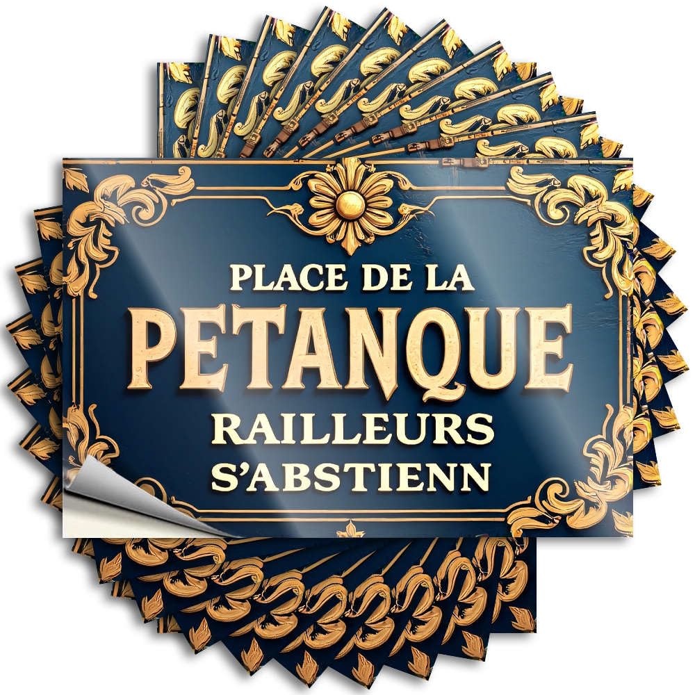 Place De La Pétanque. No Riff-Raff! Cool Saying | Home Decor Accessories Waterproof Vinyl Bumper Alcohol Removable Decal Peel Stick(12X18CM)