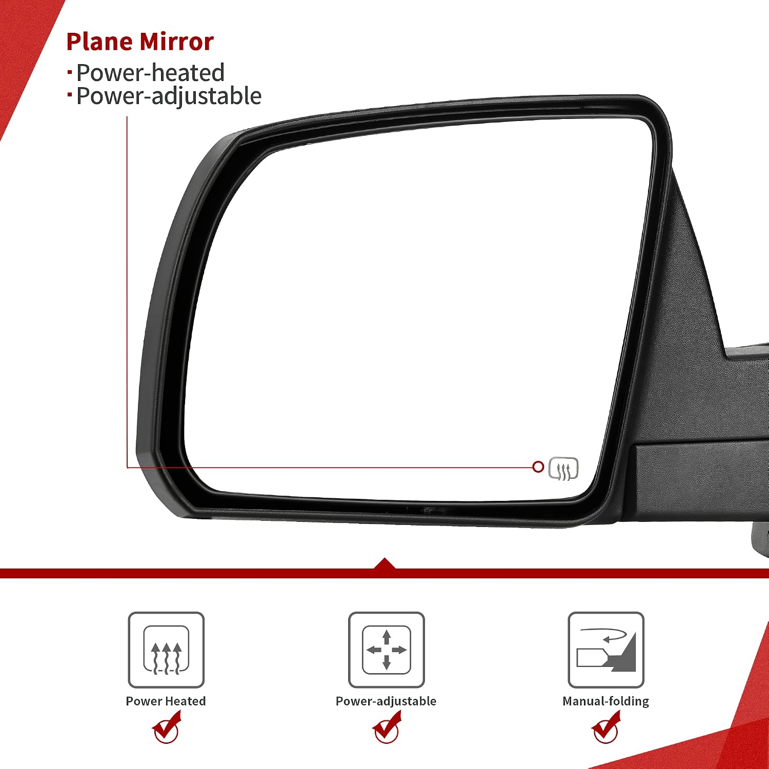 YITAMOTOR Left Driver Side Towing Mirror Compatible with 2007-2013 Tundra