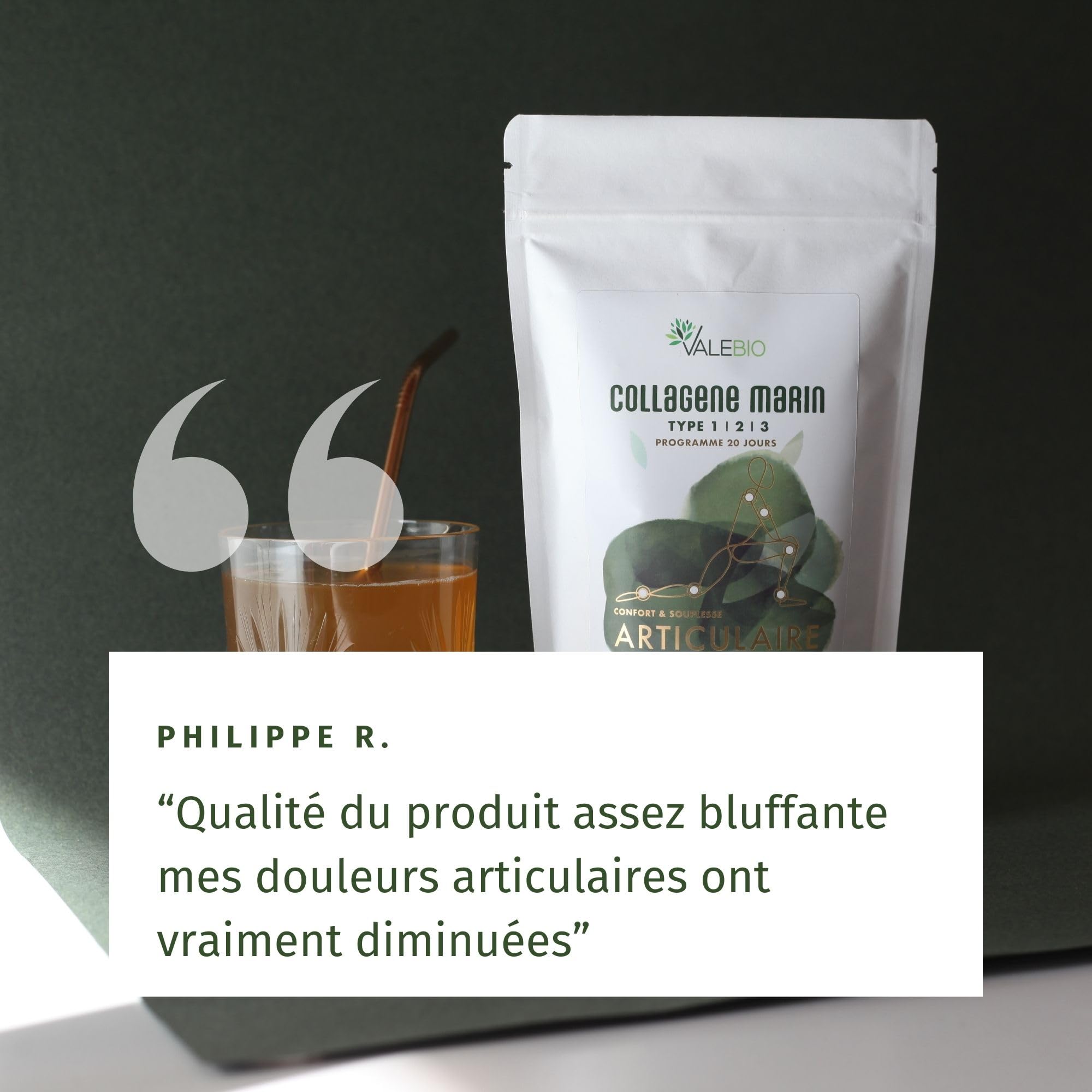 Collagene Marin type 1-2-3 | Confort et souplesse articulaire | 180g, collagene poudre | Valebio