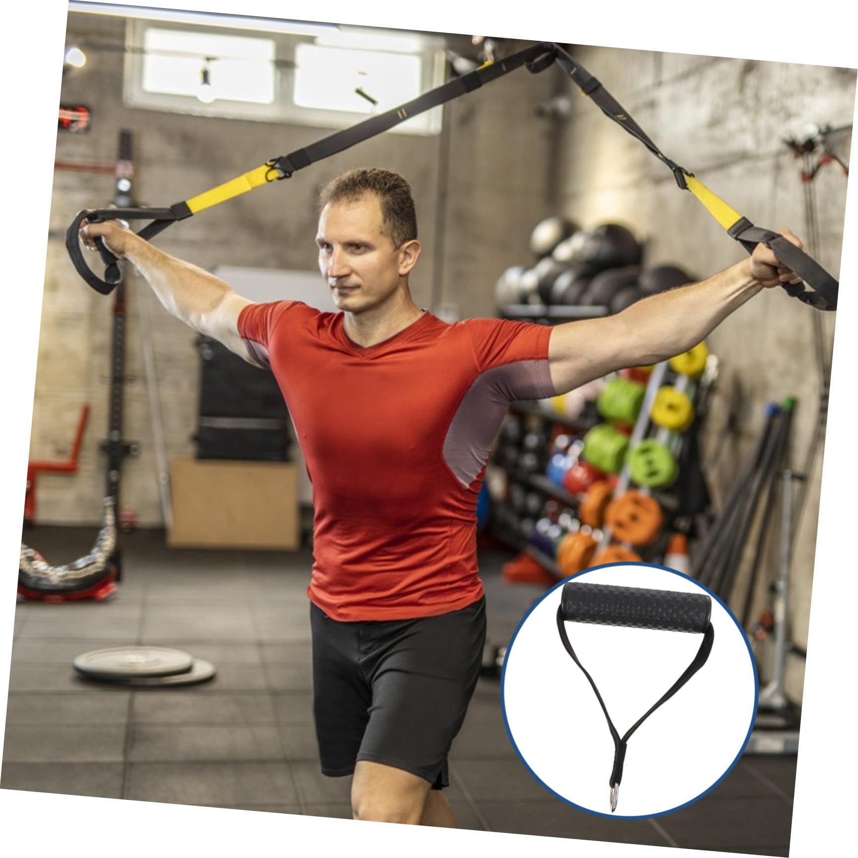 VICASKY 6 Maniglie Fitness in Gomma Antiscivolo Impugnature Ergonomiche Resistenti per Bande Elastici e Corde Palestra Maniglia Resistenza e Durevole per Esercizi Lat Pulldown e