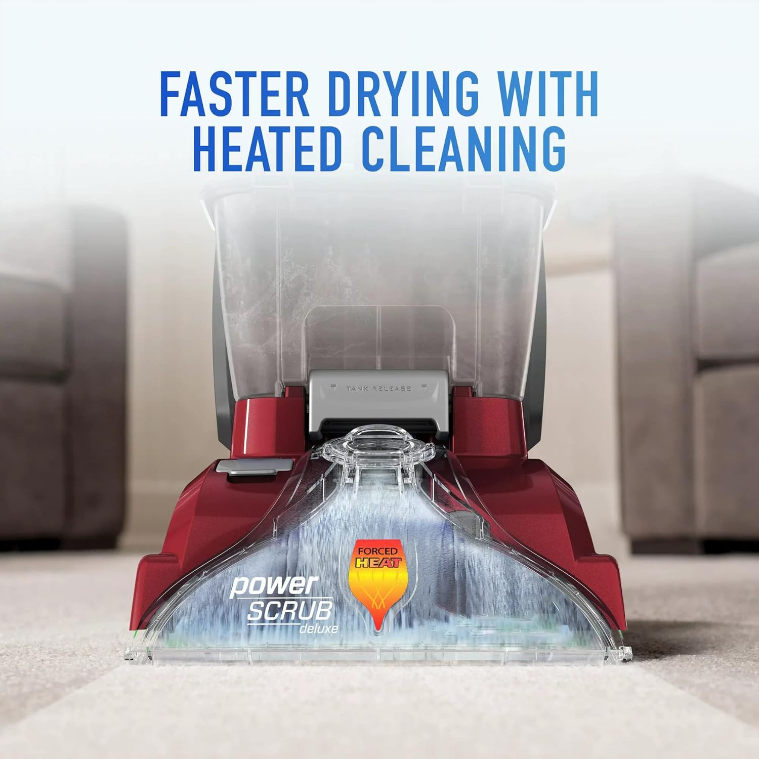 review Z 77 ZGETWO Scrub Deluxe Carpet Cleaner Machine，Upright Shampooer, Red.