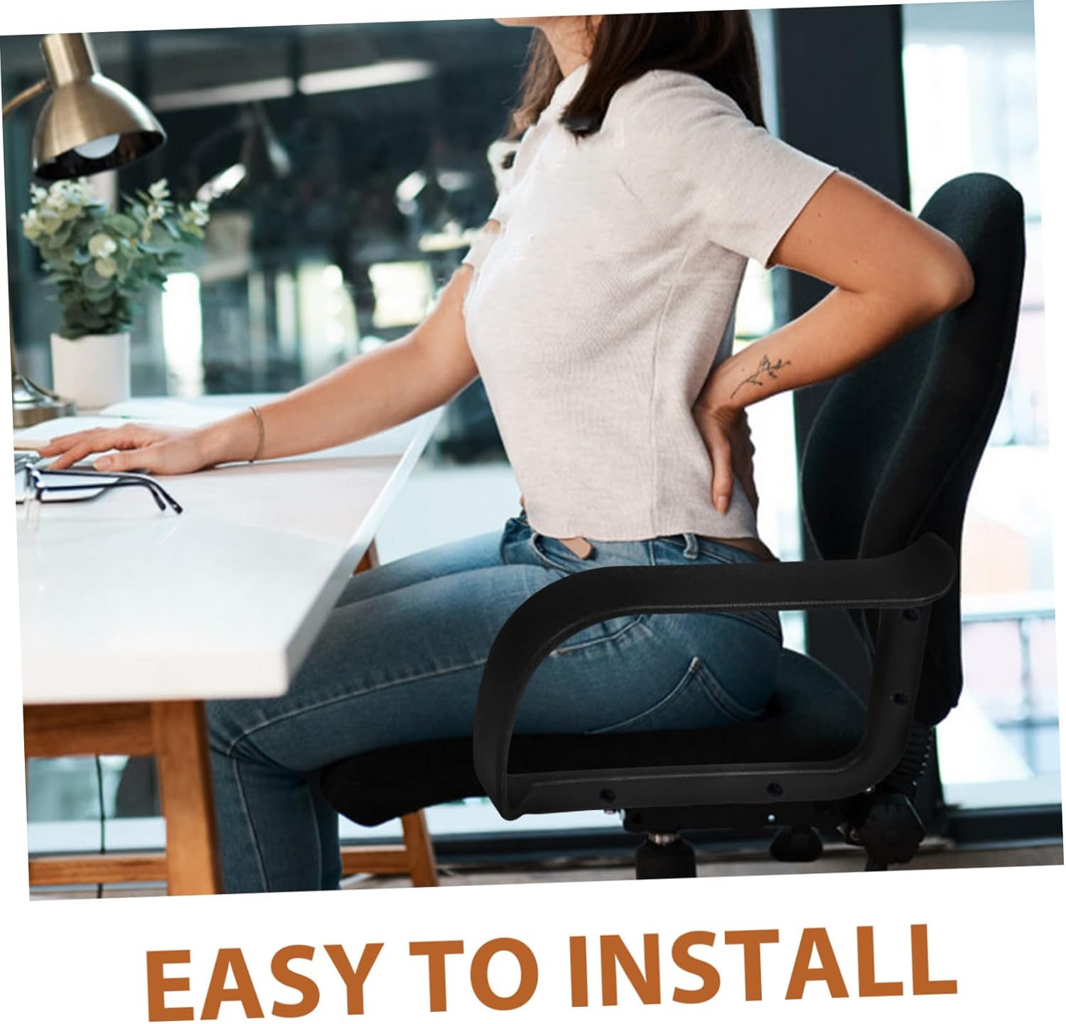 2Pcs Sturdy Office Chair Arm Rests Replacement Parts Ergonomic Plastic Armrest for Gaming and Office Chairs Wear-Resistant Arm Rests for Daily Use