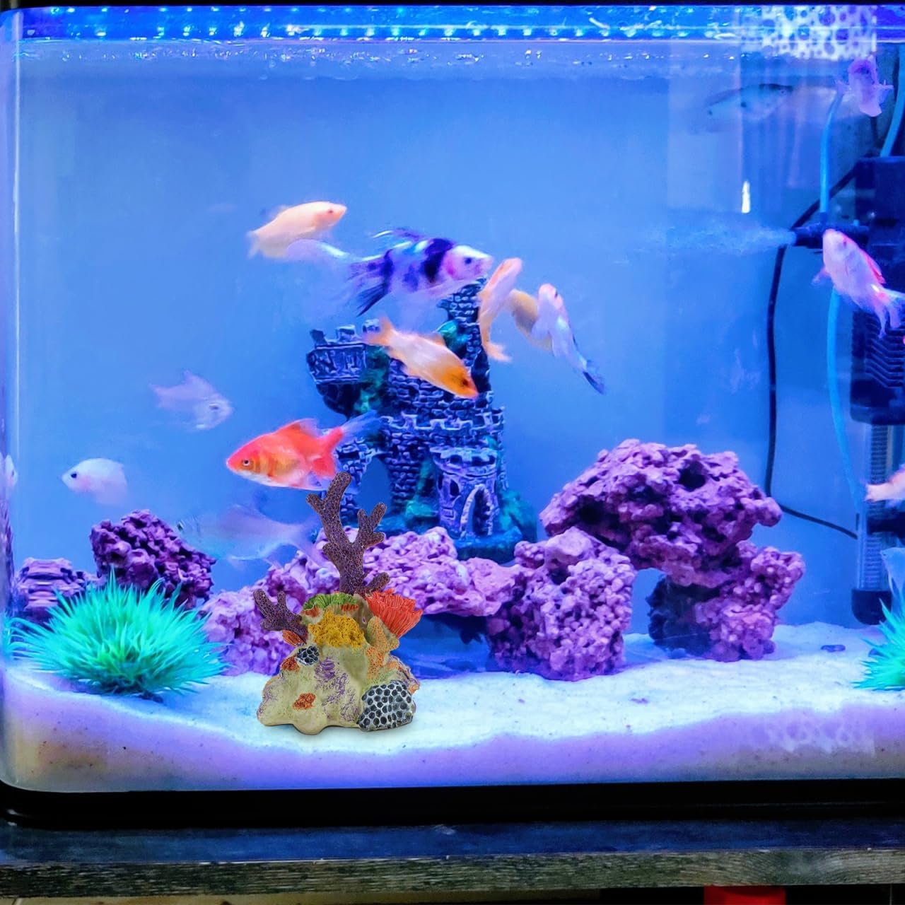DOITOOL Reef Aquarium Coral Ornament Resin Model for Fish Tank Decoration Realistic Artificial Coral for Fresh and Saltwater Aquariums Underwater Landscape Decor 5.59X3.85X3.54 Inch