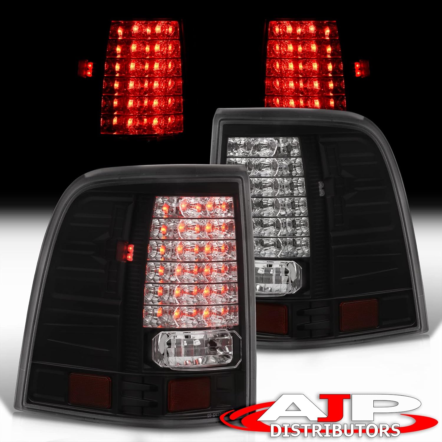 Replacement Rear LED Tail Lights Lamps Left Right Driver Passenger Set Pair For Ford Explorer (Black)