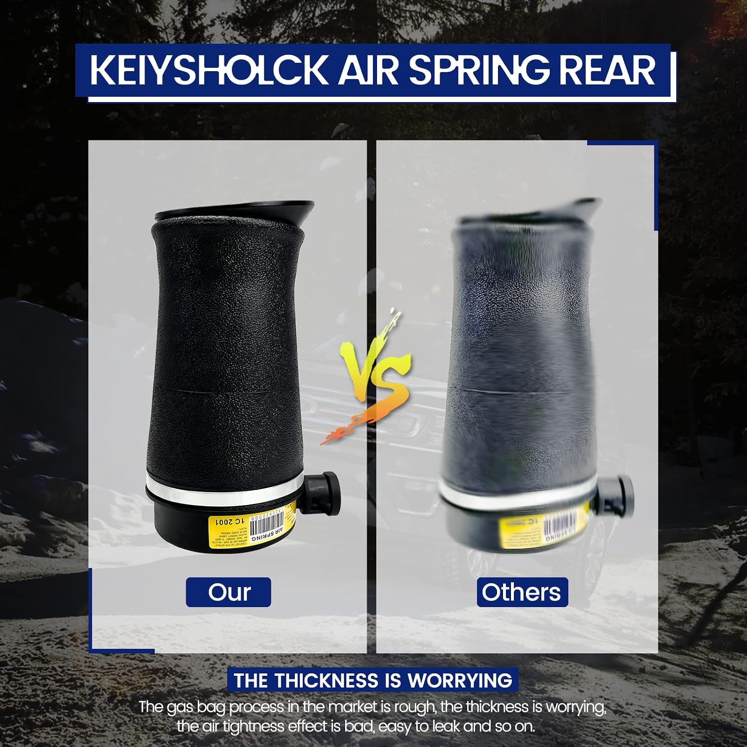 Rear Air Suspension Springs Bags, Compatible with Ford Expedition 2WD 1997-2002 and Lincoln Navigator 2WD 1998-2002, OEM Replace Part# 3U2Z5580KA F75Z5A891AA