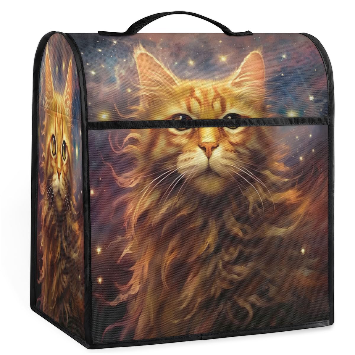 Coffee Maker Cover Cute Galaxy Cat Kitchen Appliance Covers Small Appliance Covers Blender Cover Juicer Cover Dust Covers for Kitchen Appliances with Top Handle and Pockets,Washable,C590