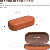 Vista 94 de molshine Estuche rígido de cuero para lentes de sol, funda clásica para gafas grandes para mujeres y hombres,Gafas de sol