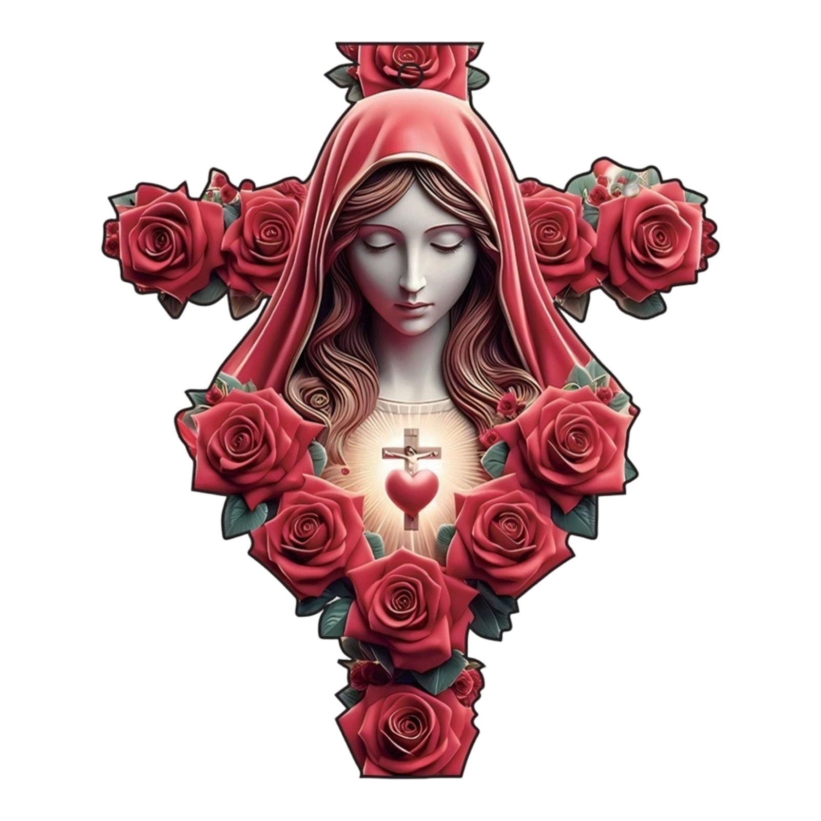 Crucifix Religious Christmas Tree Hanging Decorative Bag Charm Pendant Acrylic