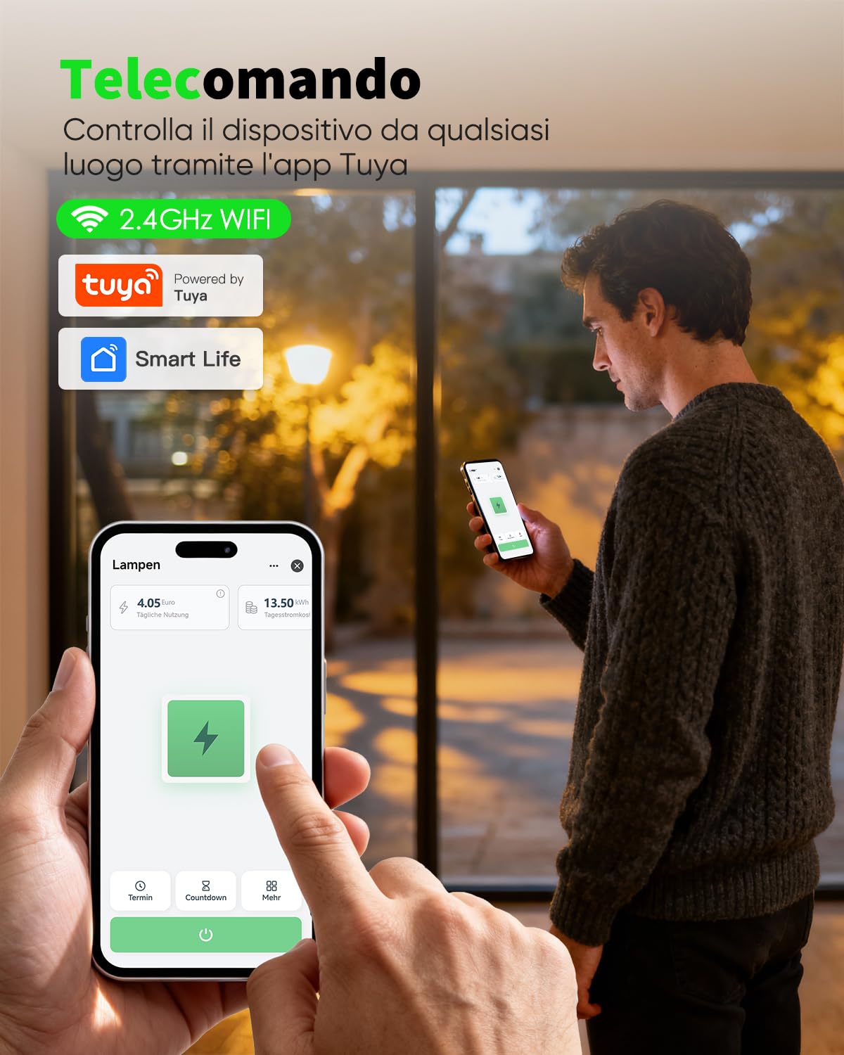 GreenSun Presa Smart Esterna - Presa Smart WiFi Outdoor Presa Intelligente Alexa Smart Life App WIFI Presa Intelligente WiFi Presa con Misura del Consumo Energetico 16A 4PC | La presa Wi-Fi IP44 misura il consumo, offre timer e orari e può essere controll
