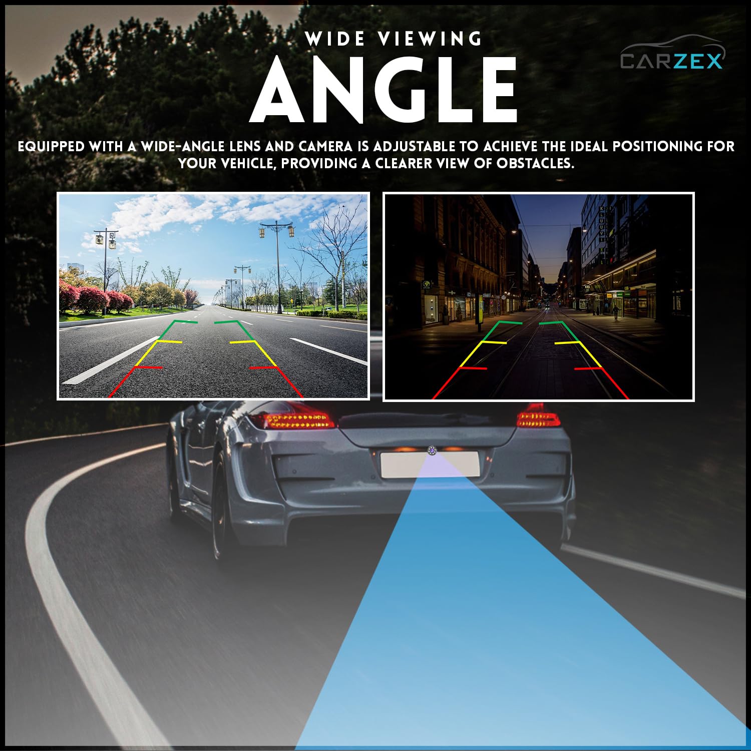 Carzex 5 inch Car Dashboard LCD Rear View Screen with 8 LED Night Vision Car Reverse Parking Camera 1