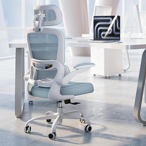 Miniatura 9 de TRALT Silla de oficina ergonómica, silla de escritorio ergonómica de 330 libras, sillas de escritorio de oficina de malla para el hogar con ruedas,