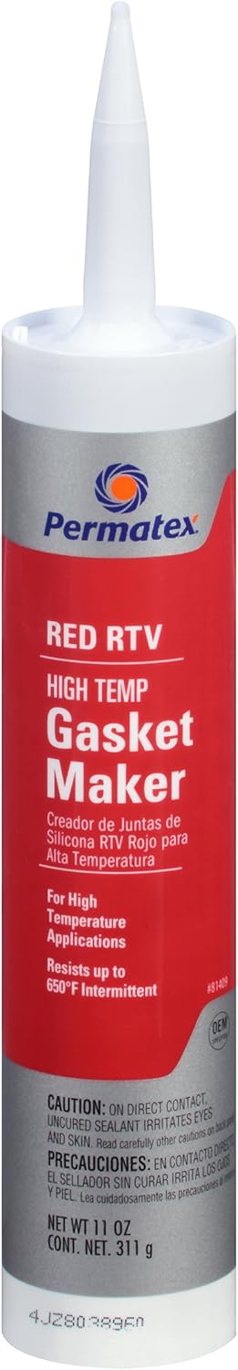 Permatex 81409-12PK High-Temp Red RTV Silicone Gasket, 11 oz. (Pack of 12)