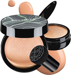 Mushroom Head Air Cushion CC Cream - Tattoo Cover up BB Cream Foundation Makeup Moisturizing Concealer Long-Lasting, Cushion Foundation Full Coverage Self Adjusting for All Skin Types (Nude)