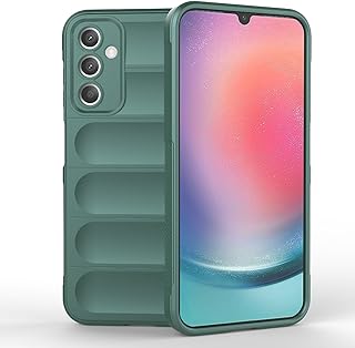compatible with Samsung Galaxy A25 Shock-resistant silicone protective case with camera protection compatible with Samsung Galaxy A25 (Dark Green)