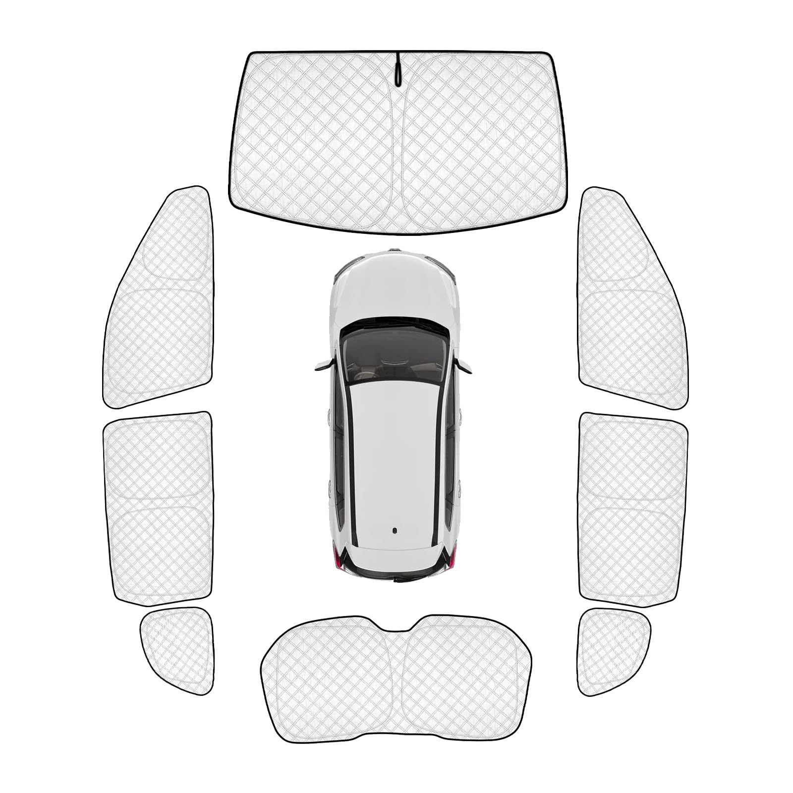 KMF 8pcs Thicken Sun Shades for Nissan Rogue(Not Sport) 2014-2020 Accessories, Full Car Window Covers Sunshade for Windshield Side Rear, UV Block and Privacy Blackout for Car Camping Outdoor