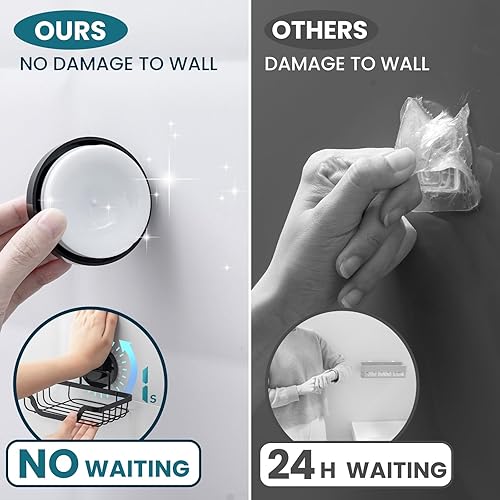 Miniatura 9 de TAILI Soporte para jabón con ventosa, soporte para champú de barra para pared de ducha, bandeja ahorradora de jabón de drenaje para baño, soporte de