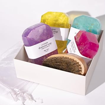 Handmade Soap Gift Set, Bar Soap for Women and Men, Deep Cleansing Facial and Body, Bath Soap Bars for Women and Men, Birthday Gift 4pcs