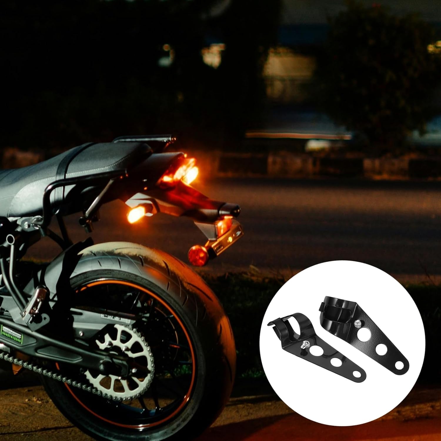 2pcs Motorcycle Front Fork Bracket Headlight Mount Clamp for Secure Installation Compatible Various Motorcycle Models Nighttime Visibility and Riding Safety