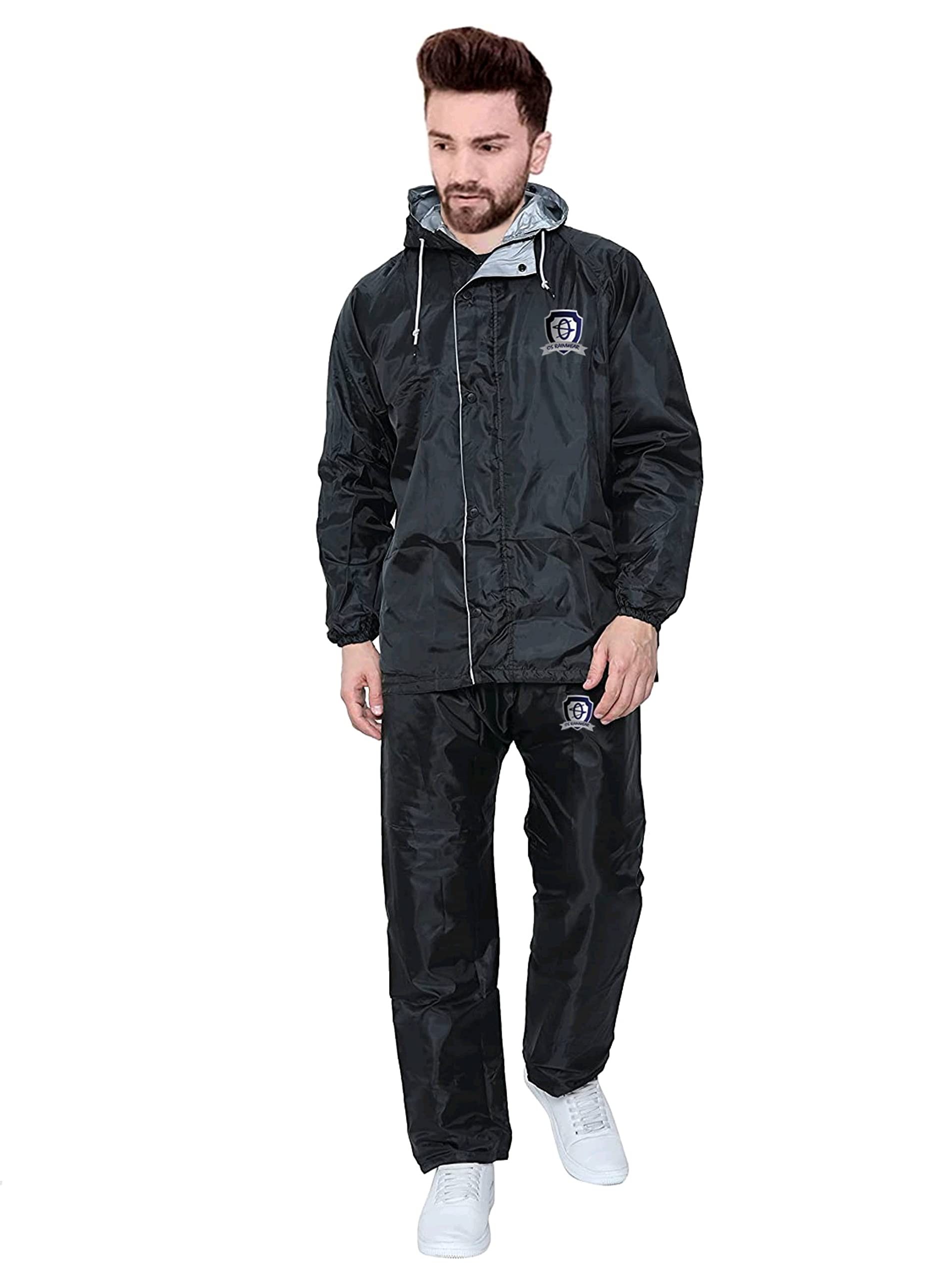 OS RAINWEAR Rain Coat for Men Waterproof for Bike Raincoat for Men with Hood(PAIR of Top and Bottom