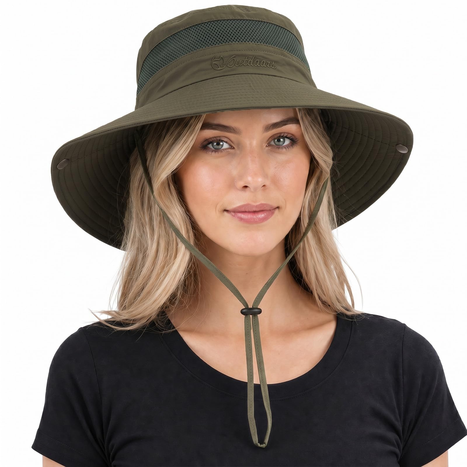 Cheerlenne Army Green Summer Hats Safari UPF 50+ Sun Hat for Women UV Protection Lightweight Foldable Cowboy Hat for Men Women Ladies Sun Hats Packable Hiking Fishing Gardening with Wide Brim