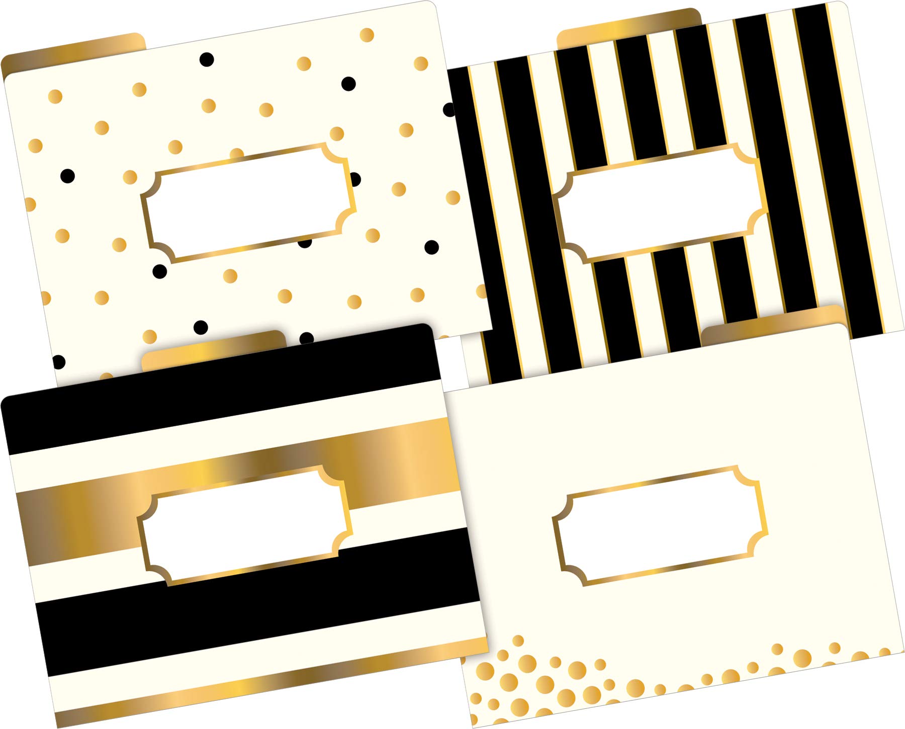 Barker Creek 4372 Gold-Designer-Aktenordner auf 14-fädigem Lager, 24 Stück, Multi-Design mit goldenen Designs auf der Außenseite, goldenen Reitern und cremefarbener Innenseite, Briefformappen, 1/3