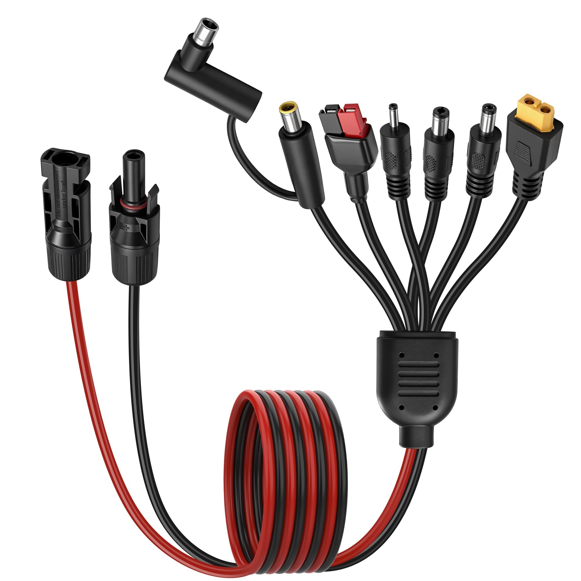 XMSJSIY Rallonge de panneau solaire 7 en 1 vers DC 8 mm XT60 DC35135 DC5521 DC6530 DC7909 DC8020 Kit adaptateur multiple pour générateur de centrales électriques de camping-car - 1,1 m