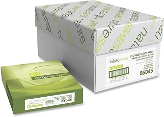Recycled Paper, Acid-Free, 5000 Sheets, 92 Bright, 8-1/2" x 11", 20lb White (NAT06045)