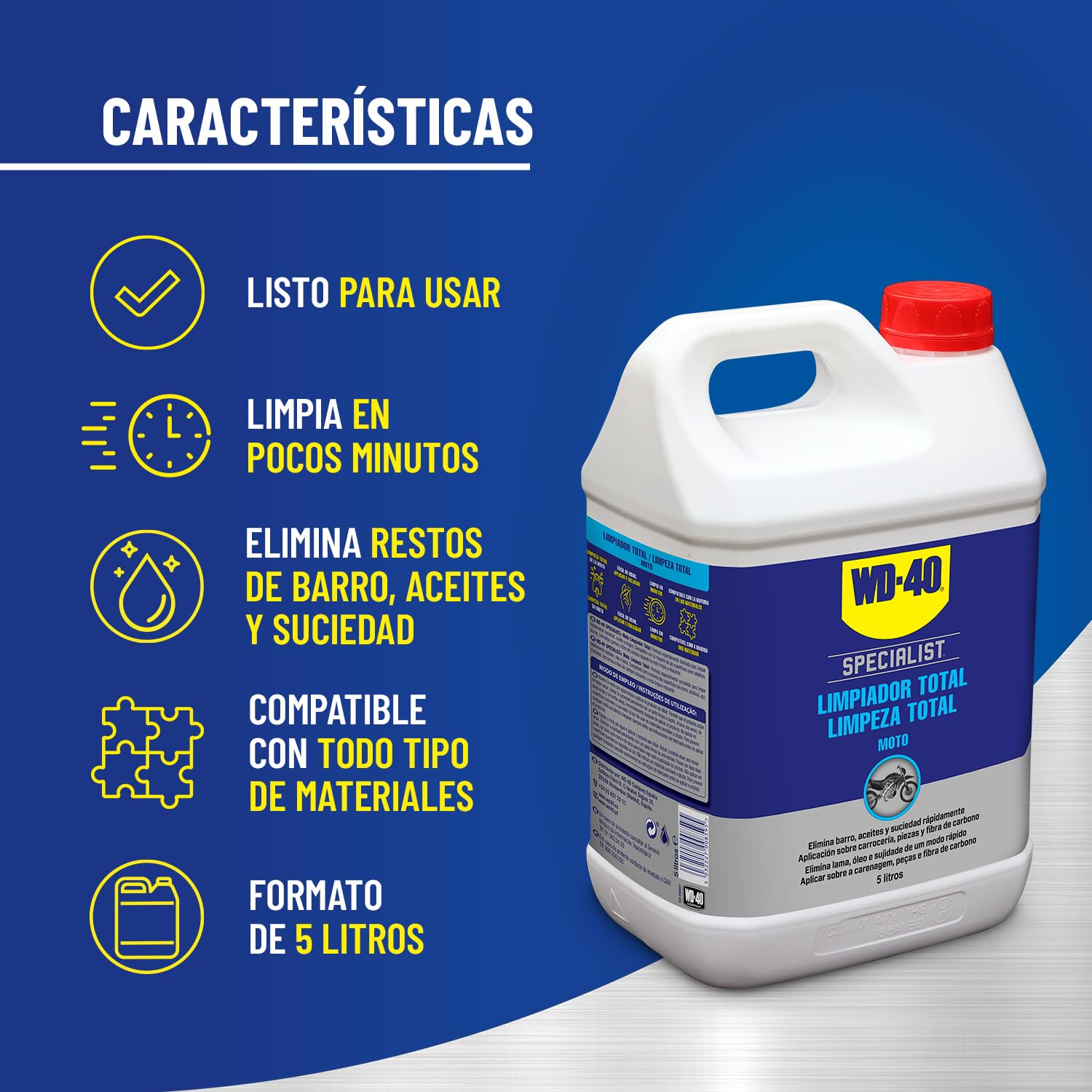 WD-40 Specialist Motorbike Limpiador Total 5 litros