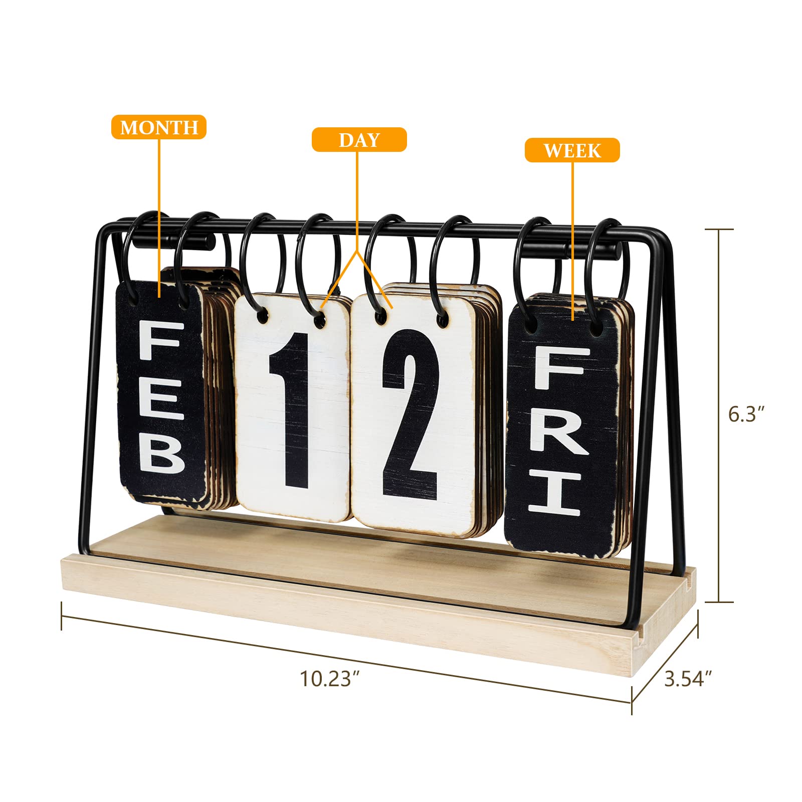 Amazon.com : Wooden Desk Calendar 2025 2026 Standing Flip, Vintage