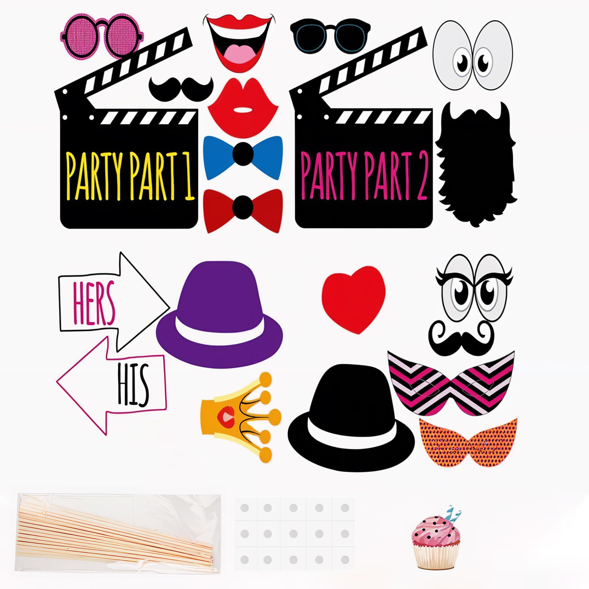 Trimming Shop Valentines's Day Props - 20Pcs 20Pcs Valentine’s Day Photo Booth Props – Colourful Selfie Accessories With Funny Designs For Weddings, Parties, Birthdays, And Romantic Event Decorations