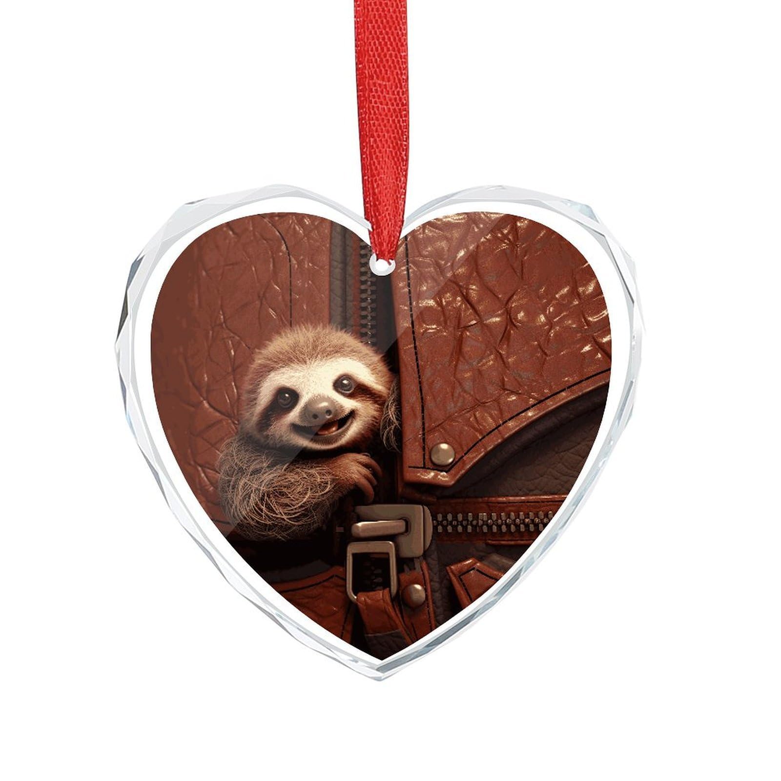Wsoihfec Style Sloth On Zipper Engagement Gifts For Couples, Glass Ornaments Just Married Bridal Shower Decor, Heart Keepsake Decor For Bride & Groom