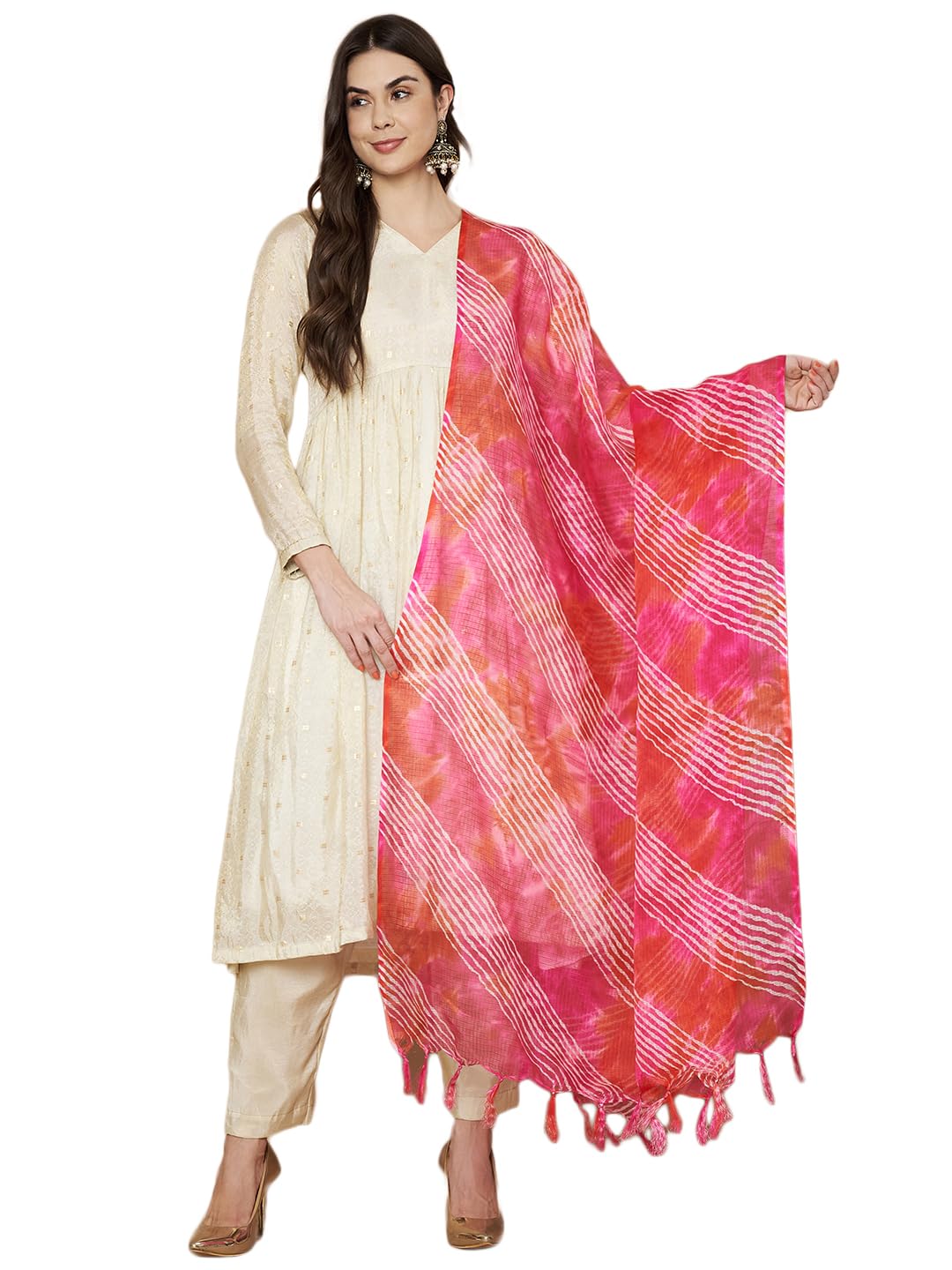 akshadeep Women's Laheriya Print Kota Doria Dupatta-picture-27