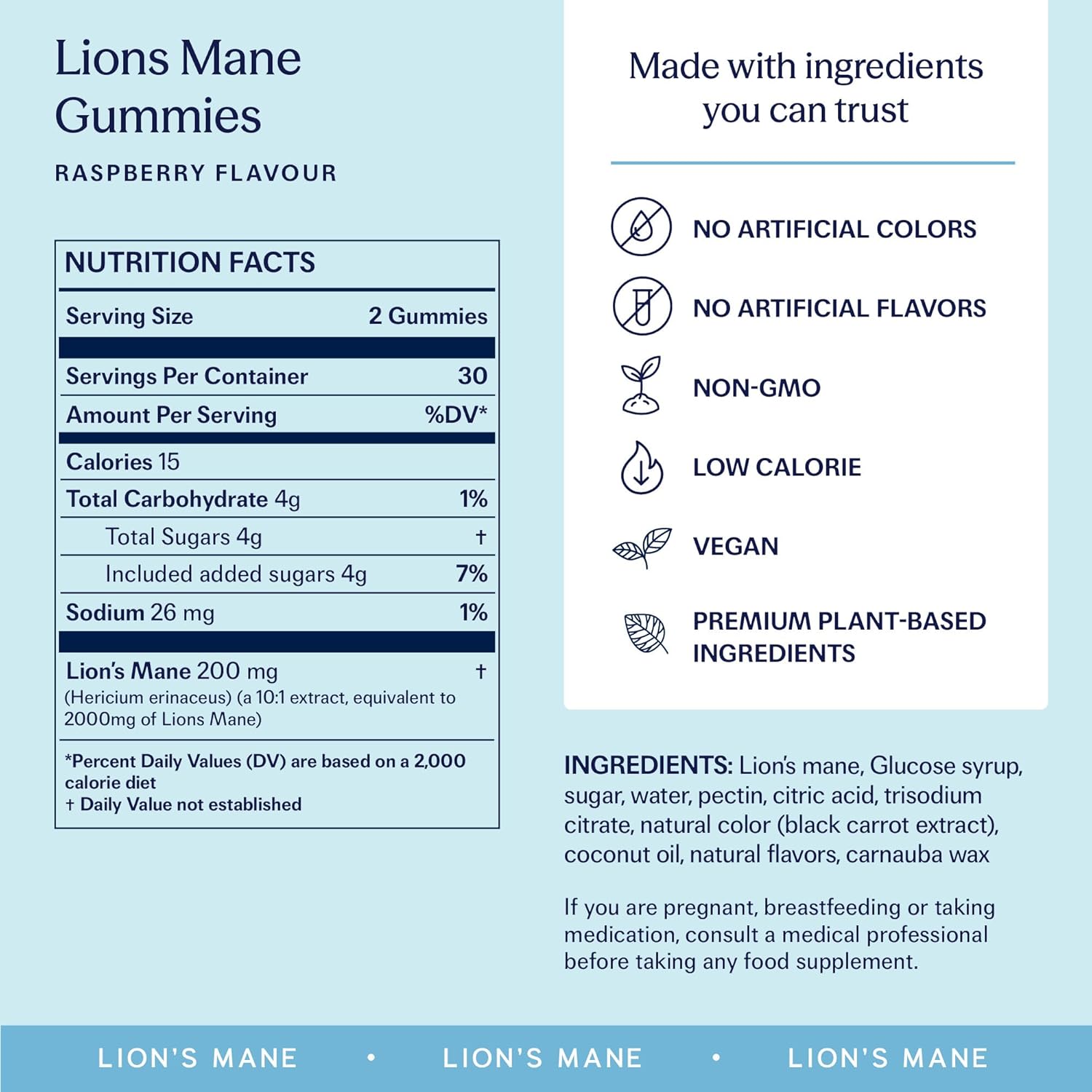 TRIP Lion’s Mane Gummies with 2000mg Lion’s Mane Mushrooms Extract Per Serving, Vegan, Naturally Flavored On the Go Chewable Gummy, Delicious Raspberry Flavor, 1 Bag, 60 Count - Image 5