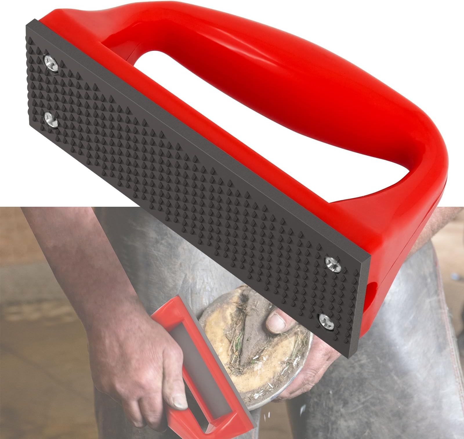 Mini Hoof Rasp for Horses, Farrier Rasp for Goat Feet Hooves, Portable Hoof Trimming Tool, Ergonomic Grip to Removes Excess Hoof for Foals, Goats, Ponies & Donkeys Other Animals