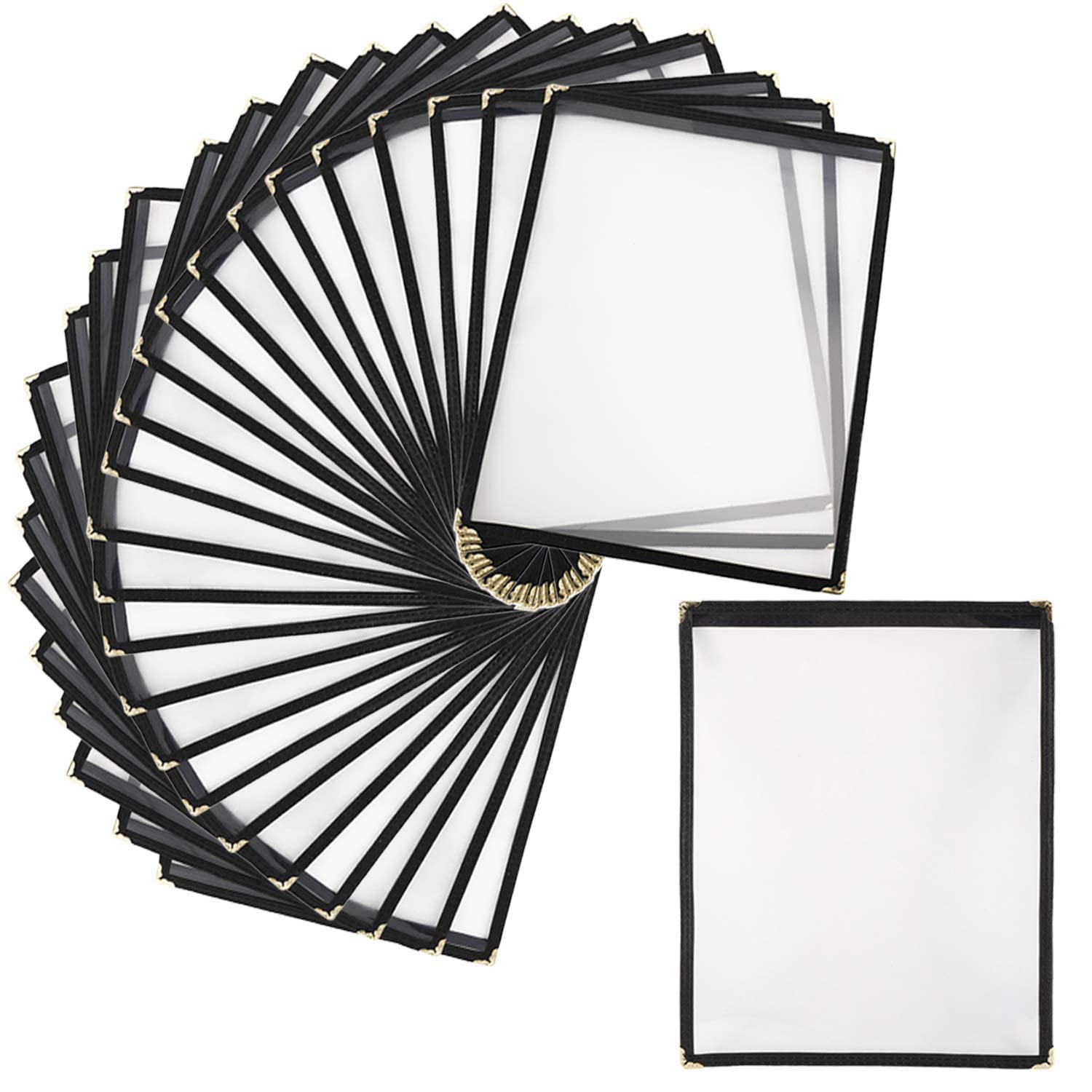 LuckyHigh 30 Pack Restaurant Recipe Menu Covers 8.5" x 11" 2 Page 4 View Insert Book Fold Menu Covers with Protective Corners (30)