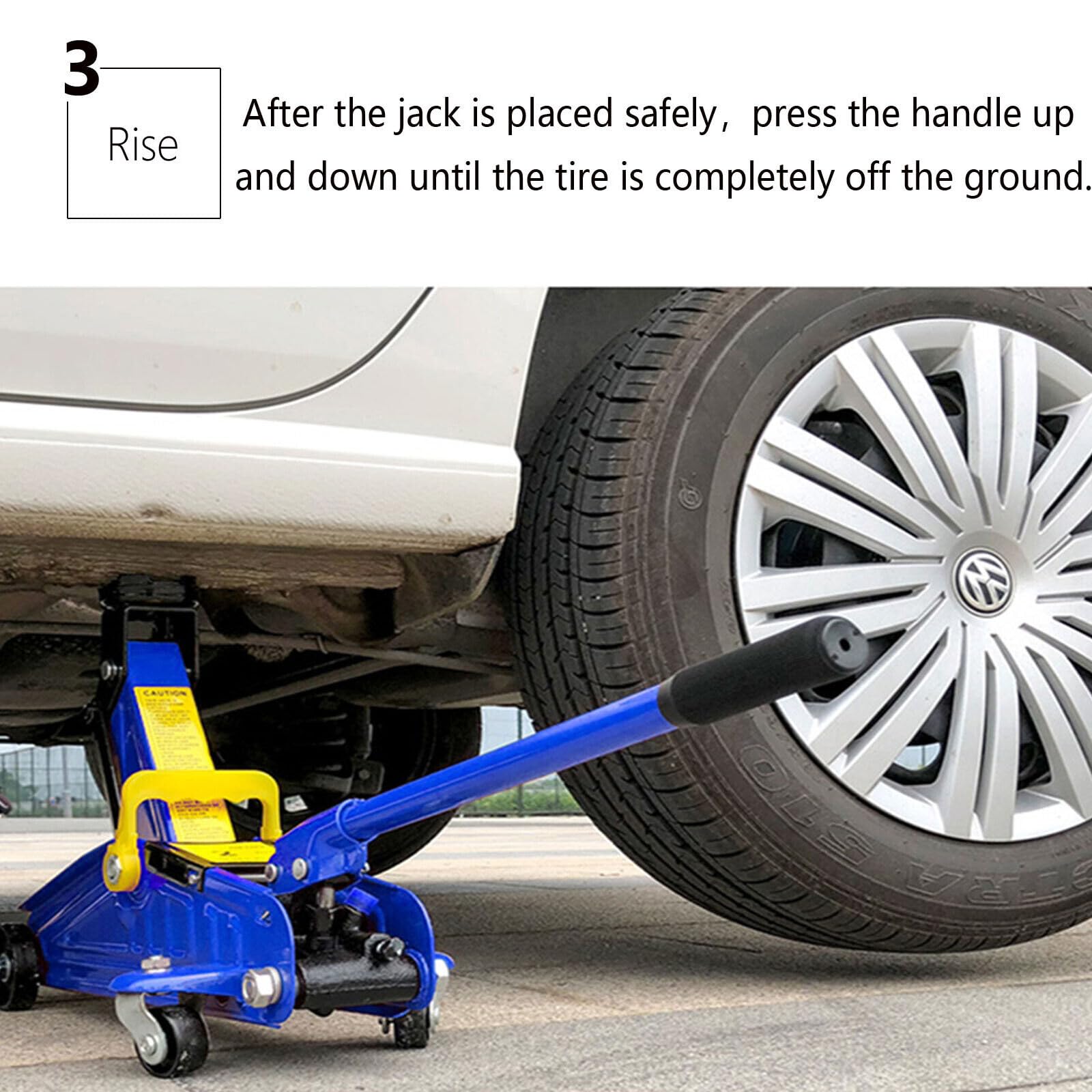 Suelo Jack 2 toneladas de carro hidráulico Jack Heavy Duty para mantenimiento de garaje, zona de elevación 135 mm - 320 mm con maletín de transporte