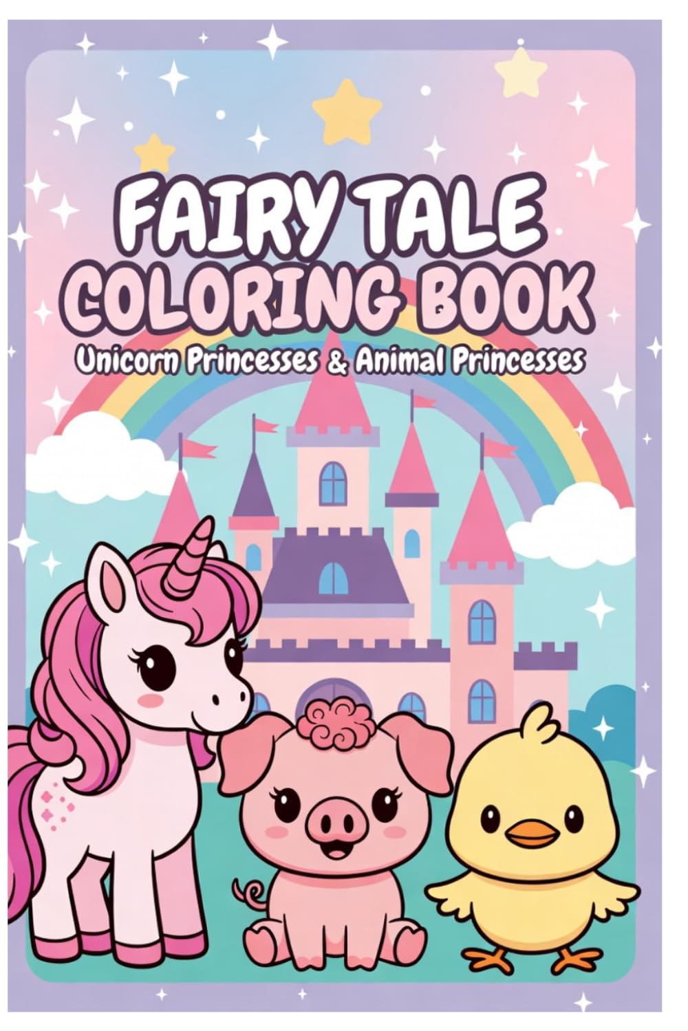 Fairy Tale Coloring Book: Unicorn Princesses & Animal Princesses | 10 Magical Pages