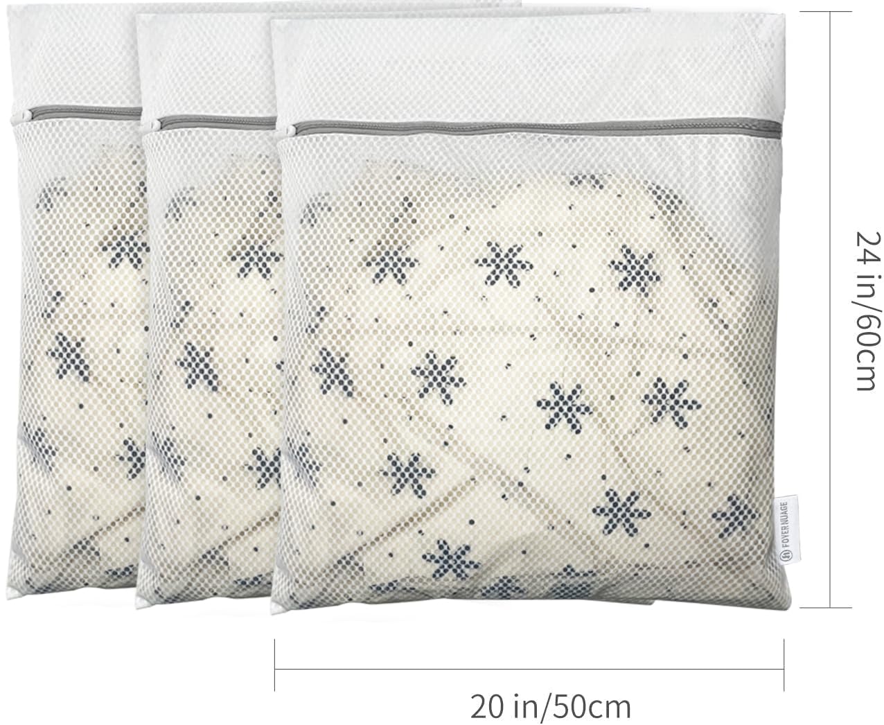 2 sacchetti per la biancheria, 50 cm x 40 cm, con foro a nido d'ape, adatti per lavare e asciugare vestiti, scarpe