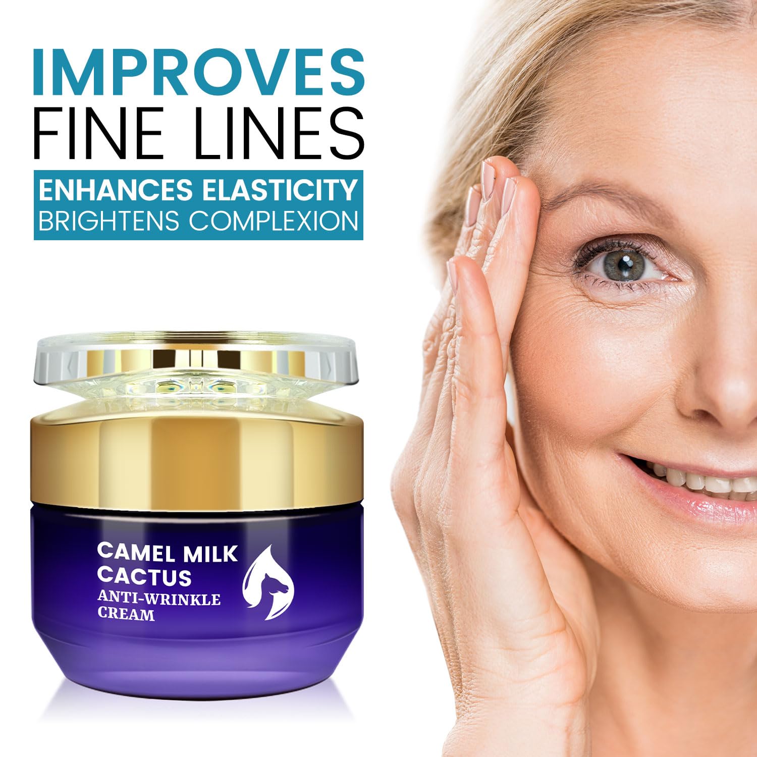 PEGO Camel Milk Cactus Repair Moisturizing Cream, Anti Wrinkle Face Moisturizer for Women, Promotes Collagen Synthesis, Accelerates Cell Turnover, Reduces Wrinkles & Spots, 50g/e1.764oz - Image 3