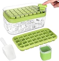 Vista 1 de Ice Cube Tray with Lid and Bin &Scoop, 64 pcs Ice Cubes Molds 2 Trays, Ice Cube Tray Mold for Freezer with One Large Square Ice Cube Molds for