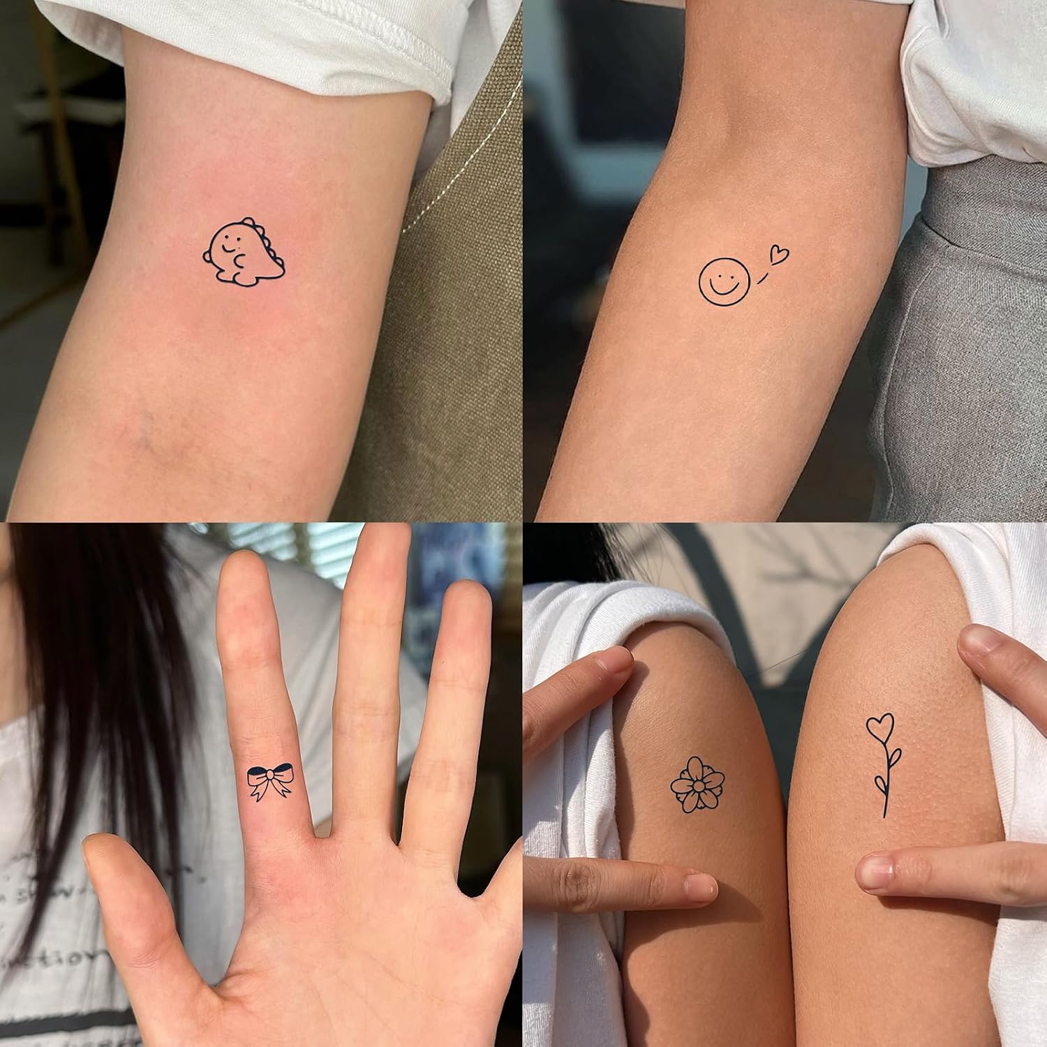 20 Sheets 310 Pcs Tiny Small Temporary Tattoos Stickers For Women Men Finger Hands, Realistic Black Long Lasting Waterproof Fake Temp Tattoo For Adult Body Finger Neck Decation Q722 image 2