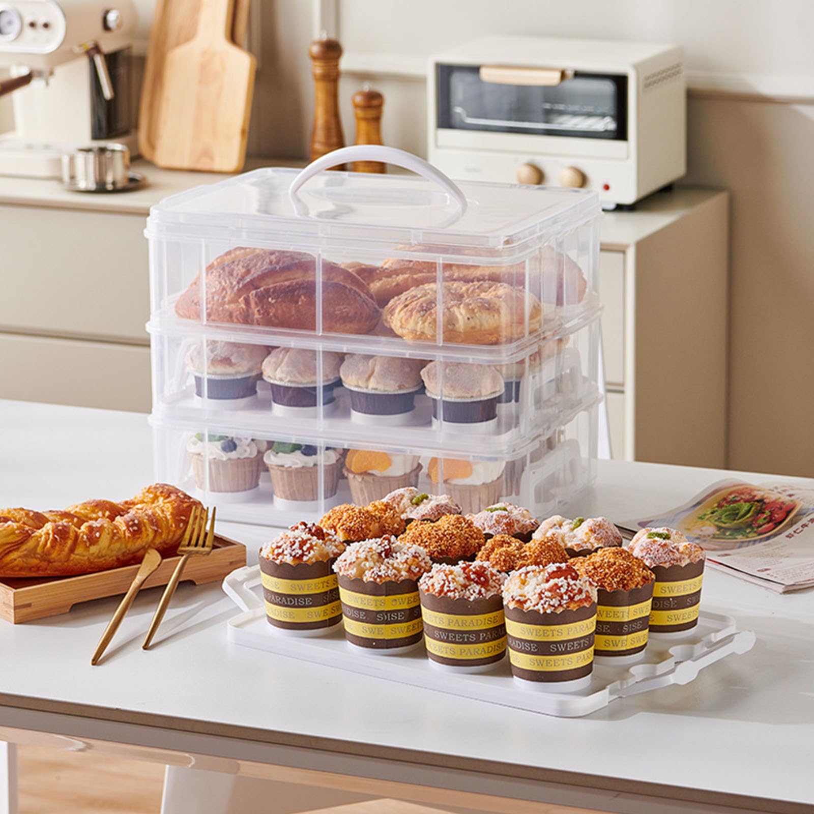 Borsa a basso profilo a prova di perdite per fornitori di catering come contenitori impilabili per dessert